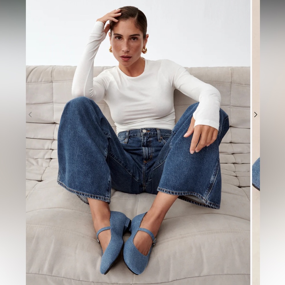 Alohas Por do Sol Denim Blue Ballet Flats